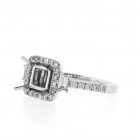 0.60 Cts. 18K White Gold Halo Diamond Engagement Ring Setting